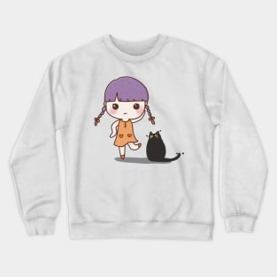 A girl and her Cat Crewneck Sweatshirt